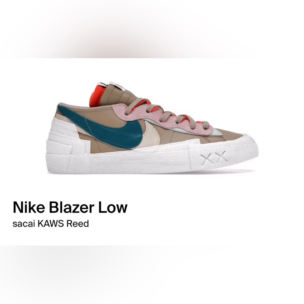 Nike Blazer Low Sacai Kaws in Red and White